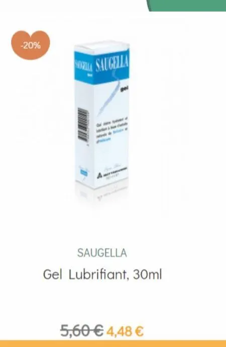 -20%  sagra saugella  saugella  gel lubrifiant, 30ml  5,60 € 4,48 € 