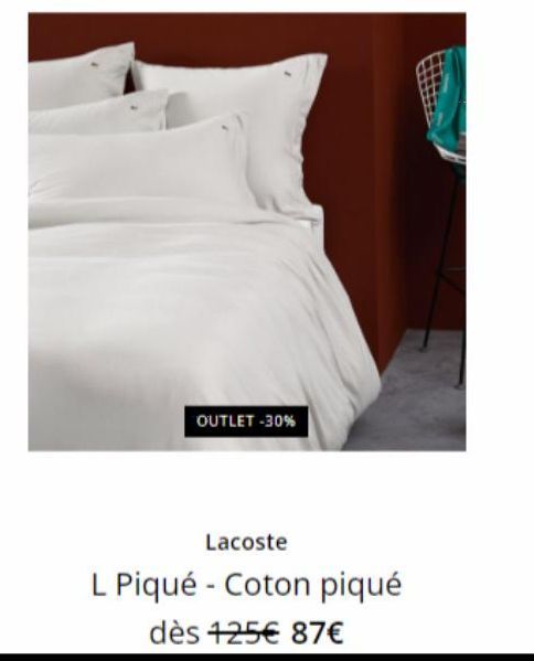 OUTLET -30%  Lacoste  L Piqué - Coton piqué  dès 125€ 87€ 