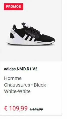 promos  adidas nmd r1 v2  homme  chaussures black-white-white  € 109,99 €149,99 