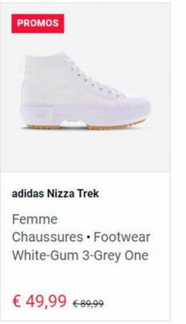 PROMOS  adidas Nizza Trek  Femme  Chaussures Footwear White-Gum 3-Grey One  € 49,99 €89,99 