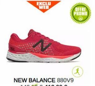 EXCLU WEB  NEW BALANCE 880V9  110.00  OFFRE PROMO  t 