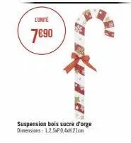 lunite  7€90  suspension bois sucre d'orge dimensions: 12,5x0,421cm 