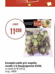 L'UNITÉ  11€99  CARGOS Escal  