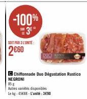 -100%  SH 3⁰  SOIT PAR 3 LUNITE:  2€60  DUO CO 