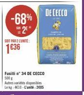 -68%  2  SUR  SOIT PAR 2 L'UNITÉ:  1€36  DECECCO 