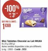 chocolat au lait Milka