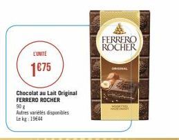 chocolat au lait Ferrero Rocher