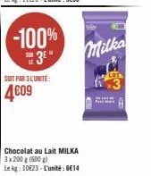 chocolat au lait Milka