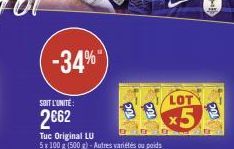 -34%  SOIT L'UNITE:  2€62  LOT  x5 