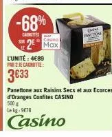 -68%  caunottes  casino  2 max  l'unité : 4€89  par 2 je cagnotte:  3633  choles prinitione 