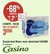 -68%  CARNETTES  LE  Casino  2 Max  L'UNITÉ : 5€30  PAR 2 JE CAGNOTTE:  3€60  Co  00  MARE ANT 