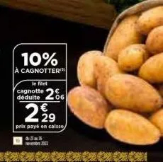 10%  cagnotter  le filet  cagnotte 266 €  déduite  2.29  prix payé en caisse  de 35 never 2012 