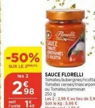 -50% ta  sur le 2  les 2  298  ronelle  soit  funite 149  sauce nite 