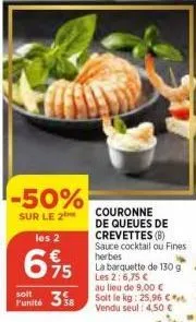 queues de crevettes 