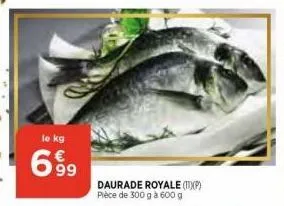 le kg  699  daurade royale (xp) pièce de 300 g à 600 g 