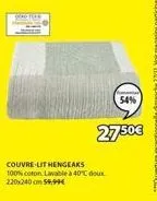 who flas  couvre lit hengeaks  100% coton lavable à 40°c doux 220x240 cm 59.99  54%  27.50€  ada end 