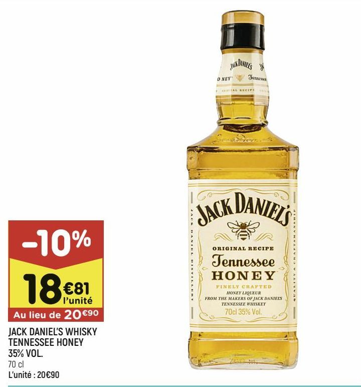 Jack Daniel's whisky tennesse honey 35% vol