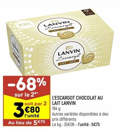 Chocolat Lanvin, l'Escargot