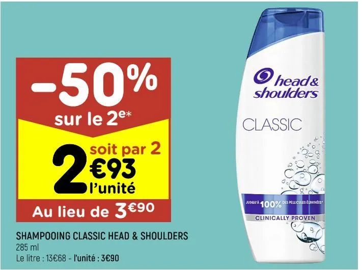 shampoing classic head & shoulders