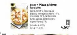 ww  l  lardons g13%  11.  pizza chèvre  14%  4,50€ 
