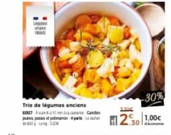 18013  trio de légumes anciens  82927  610  jus, past ponaron parts last  -30%  201,00€ 