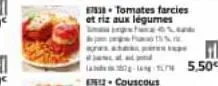 tomates farcies  et riz aux légumes  d  - 5,50€ couscous  slu 