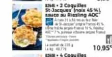 lang  156 2 coquilles st-jacques (noix 45 %) sauce au riesling aoc  10,95€ 