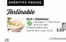 28  aperitifs froids  tartinable  81179. houmous  180-18:22 3,55 