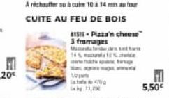 Archauffeur 10 à 14 au fur  CUITE AU FEU DE BOIS  3 fromages Mad 14%1%  ww  Pizza'n cheese  10  4700  5,50€ 