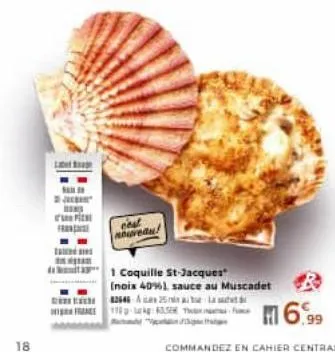 18  de bach  free  dure  1 coquille st-jacques (noix 40%) sauce au muscadet 42646-25 lat  110:35 t  