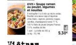 47479 Soupe ramen au poulet, légumes  et nouilles  A  casaww.7% 100% p  1-150 La 15,14  5.30€ 