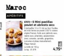 Maroc  APERITIFS  Lag 31.87  834346 Mini pastillas poulet et abricots secs  A 121  4,75€ 