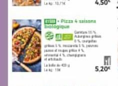 ISH-Pizza 4 saisons biologique  Labe  LANG TIM  Ganaw  Agui plan 0% cop  5,20€ 