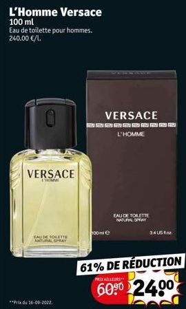 eau de toilette Versace