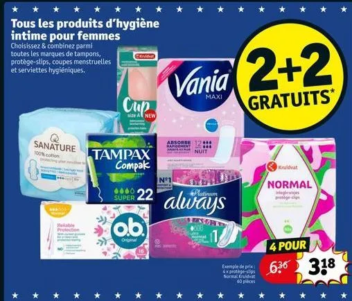 sanature  100% cotton ingy  tous les produits d'hygiène intime pour femmes choisissez & combinez parmi toutes les marques de tampons, protège-slips, coupes menstruelles et serviettes hygiéniques.  ***