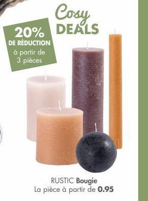 Cosy  20% DEALS  DE RÉDUCTION à partir de  3 pièces  RUSTIC Bougie La pièce à partir de 0.95 