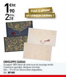 Cht  90  €ttc  28  Pour y glisser  un chèque cadeau ! 