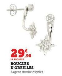 29,90  LE PRODUIT  BOUCLES D'OREILLES Argent rhodié oxydes 