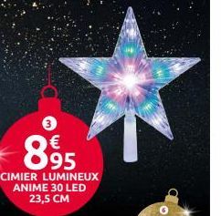 3  8995  CIMIER LUMINEUX ANIME 30 LED 23,5 CM 