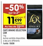 Café grains sélection L'Or offre à 15,99€ sur Leader Price