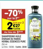Shampoing huile d'argan du maroc herbal essences pure offre à 3,49€ sur Leader Price