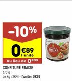 Confiture fraise offre à 0,89€ sur Leader Price