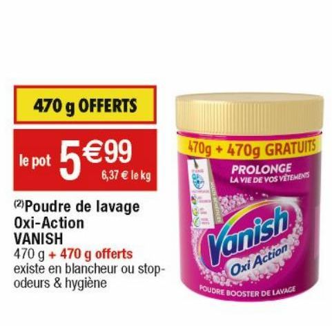 lessive  en poudre Vanish