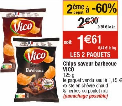 Chips saveur barbecue Vico