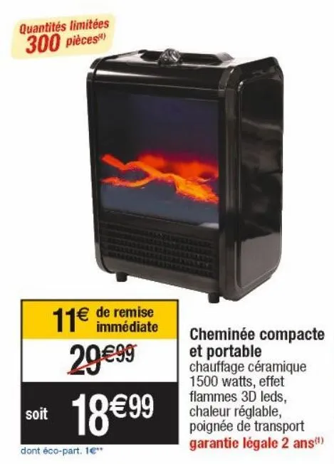 cheminée compacte et portable 