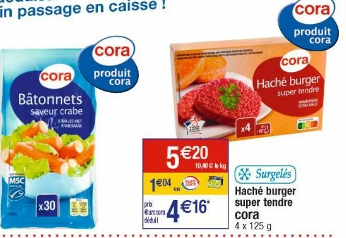 haché burger super tendre cora