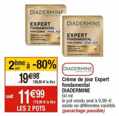 crème de jour expert fondamental diadermine