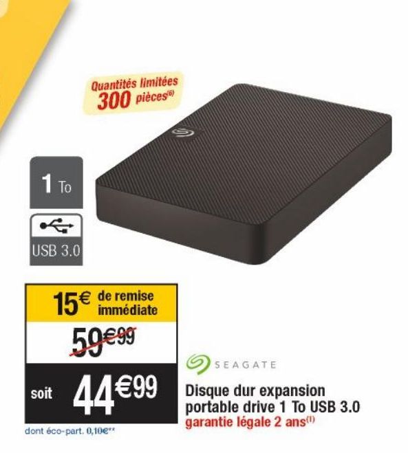 SEAGATE Disque dur expansion portable drive 1 To USB 3.0