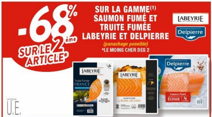 La gamme saumon fumé et truite fumée Labeyrie et delpierre 