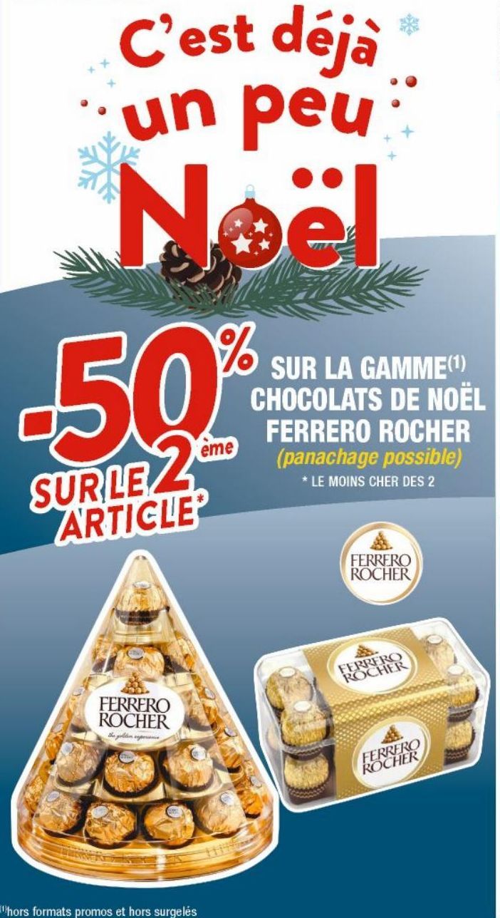 La gamme chocolats de Noel ferrero rocher